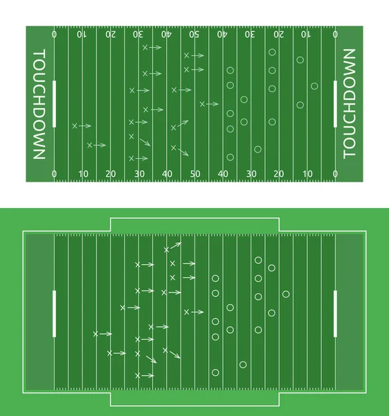 Ilustración de campo de rugby plano vectorial. Ilustración deportiva abstracta — Archivo Imágenes Vectoriales