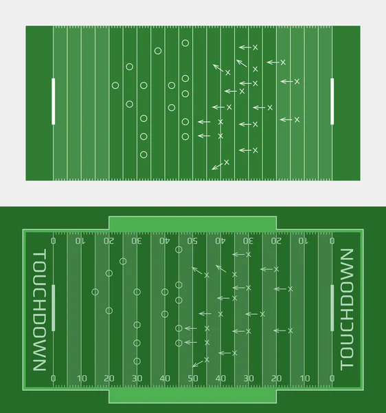 Ilustración de campo de rugby plano vectorial. Ilustración deportiva abstracta — Archivo Imágenes Vectoriales