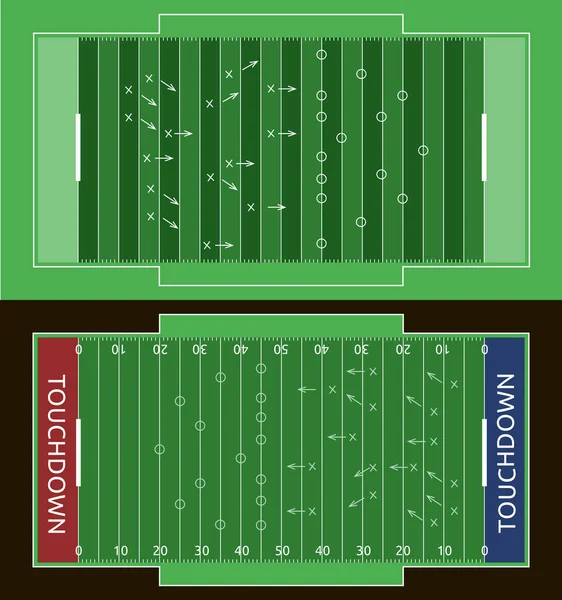 Illustration vectorielle de terrain plat de rugby. Illustration abstraite du sport — Image vectorielle
