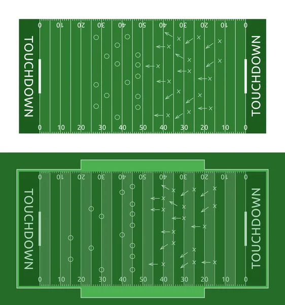 Ilustración de campo de rugby plano vectorial. Ilustración deportiva abstracta — Vector de stock