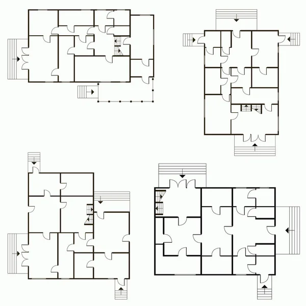 Plano arquitectónico en el fondo de vista superior. Ilustración de fondo del proyecto técnico vectorial — Vector de stock