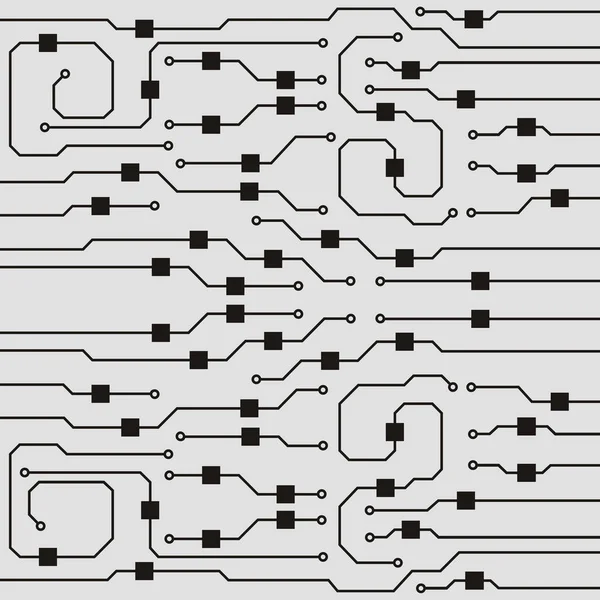 Fundo abstrato da placa de circuito. Ilustração da placa de circuito plano vetorial — Vetor de Stock