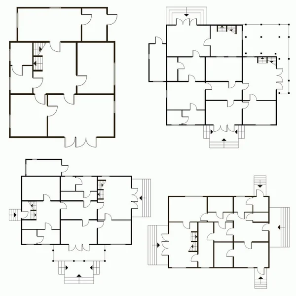 Plano arquitectónico en el fondo de vista superior. Ilustración de fondo del proyecto técnico vectorial — Vector de stock