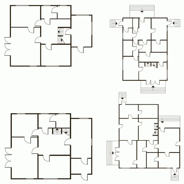 Planu architektonicznego w tle widok z góry. Ilustracja wektorowa techniczne projektu tła — Wektor stockowy