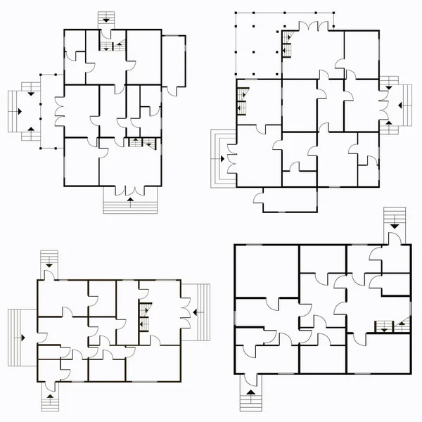 Plan architectural en arrière-plan de vue supérieure. Illustration de fond du projet technique vectoriel — Image vectorielle