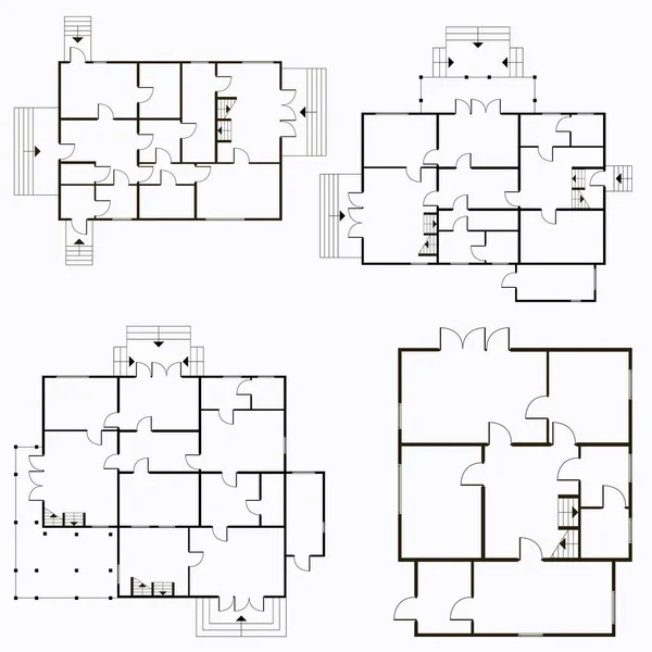 Planu architektonicznego w tle widok z góry. Ilustracja wektorowa techniczne projektu tła — Wektor stockowy