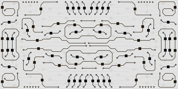 Ilustración de placa de circuito vectorial. Fondo de placa de circuito abstracto — Vector de stock