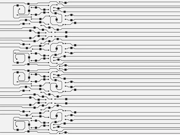 Fond de carte de circuit vectoriel. Illustration abstraite de carte de circuit plat — Image vectorielle