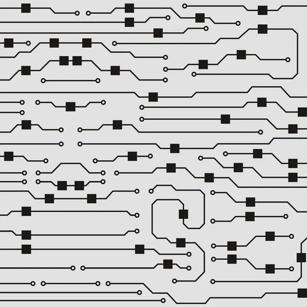 Fondo de placa de circuito vectorial. Ilustración abstracta de placa de circuito plano — Vector de stock