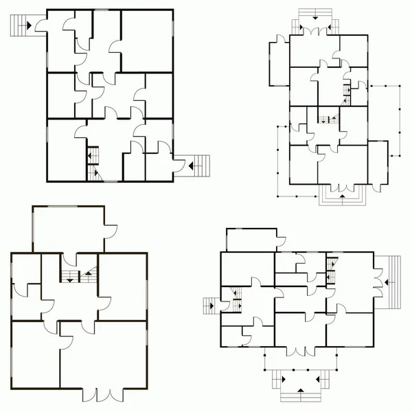 Plan architectural en arrière-plan de vue supérieure. Illustration de fond du projet technique vectoriel — Image vectorielle