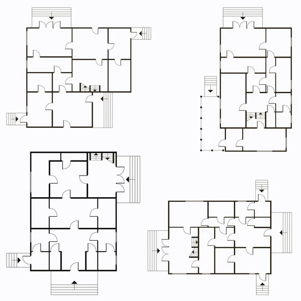 Planu architektonicznego w tle widok z góry. Ilustracja wektorowa techniczne projektu tła — Wektor stockowy