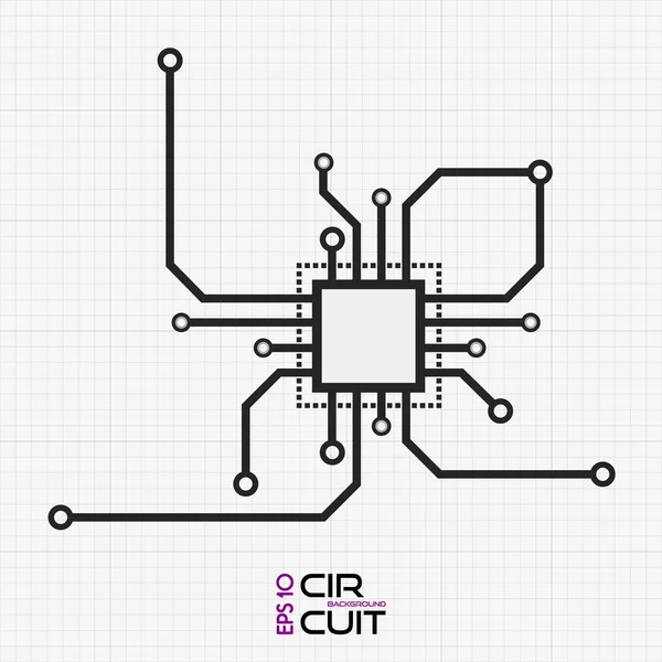 Circuit board chip pictogram. Abstracte platte CPU illustratie. Vector — Stockvector