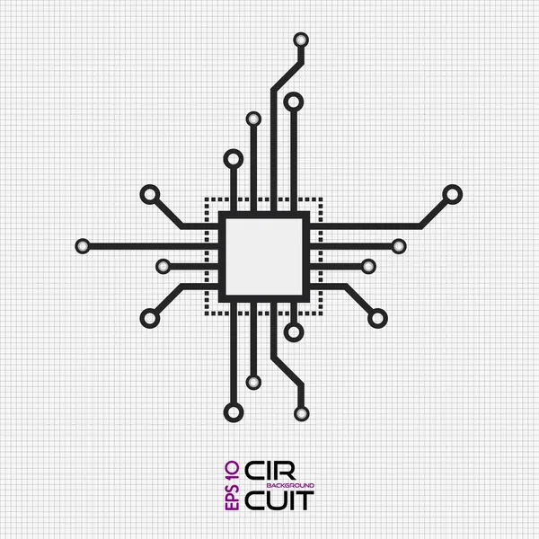 Circuit carte puce icône. Illustration abstraite du processeur plat. Vecteur — Image vectorielle