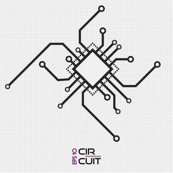 Circuit carte puce icône. Illustration abstraite du processeur plat. Vecteur — Image vectorielle
