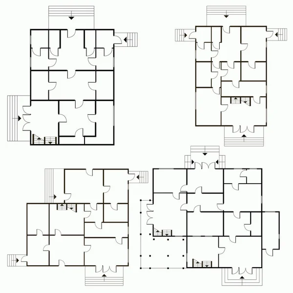 Plano arquitectónico en el fondo de vista superior. Ilustración de fondo del proyecto técnico vectorial — Vector de stock