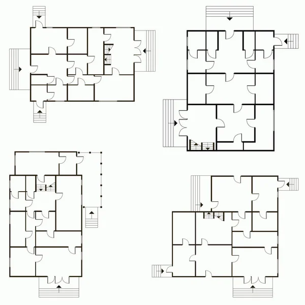 Architecturale blauwdruk in bovenaanzicht achtergrond. Technisch project achtergrond vectorillustratie — Stockvector