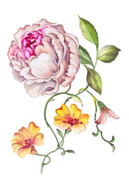 Su kontur sanat çiçek