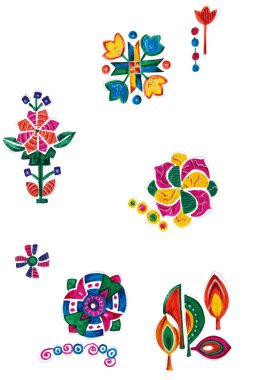 Geometrik ve soyut elementlerin koleksiyonu