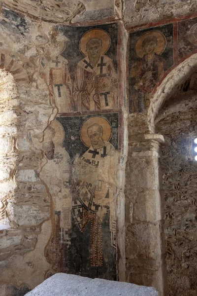 Pohled Interiéru Byzantského Kostela Fodele Kréta Řecko Červen 2019 — Stock fotografie