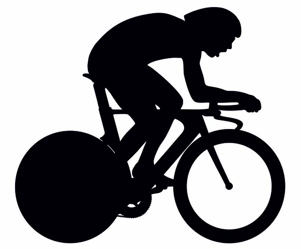 Bicycle Race Icon Silhouette Man Isolated White — Stock Photo, Image