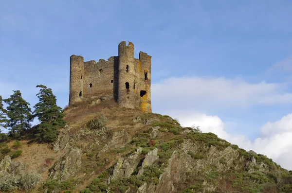 Ruinas Del Castillo Medieval Llamado Chateau Alleuze Cantal Auvernia Francia — Foto de Stock
