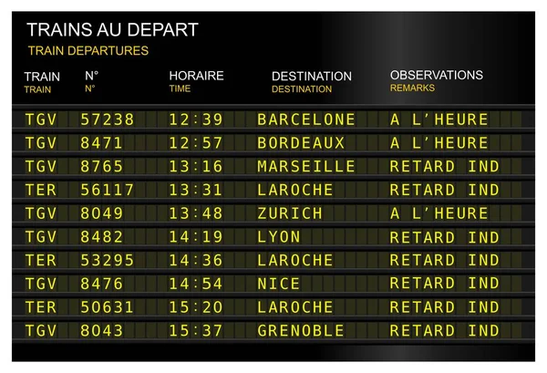 train station departure board delay. France, French Paris, gare de lyon