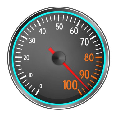 Beyaz arkaplanda performans ölçer izole edildi  