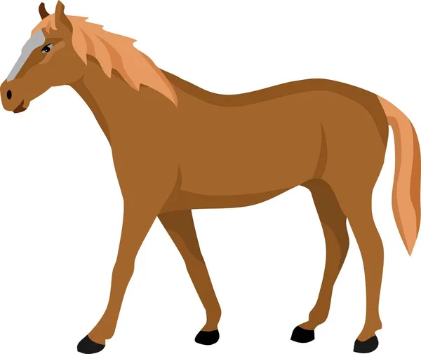 Hnědý Kůň Zvířat Vektorové Ilustrace — Stockový vektor