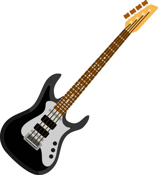 Czarny Bass Guitar Sound Muzyka Instrument Muzyczny Ilustracja Wektorowa — Wektor stockowy
