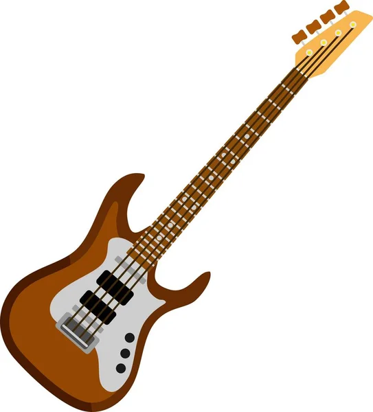 Brown Bass Guitar Sound Music Musical Instrument Vector Illustration Image — Stock Vector