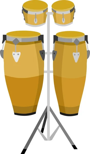 Bongo Drum Set Geluid Muziek Muziekinstrument Vector Illustratie — Stockvector