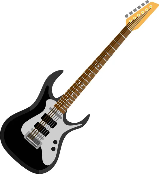 Black Electric Guitar Sound Music Musical Instrument Vector Illustration Image — Stock Vector