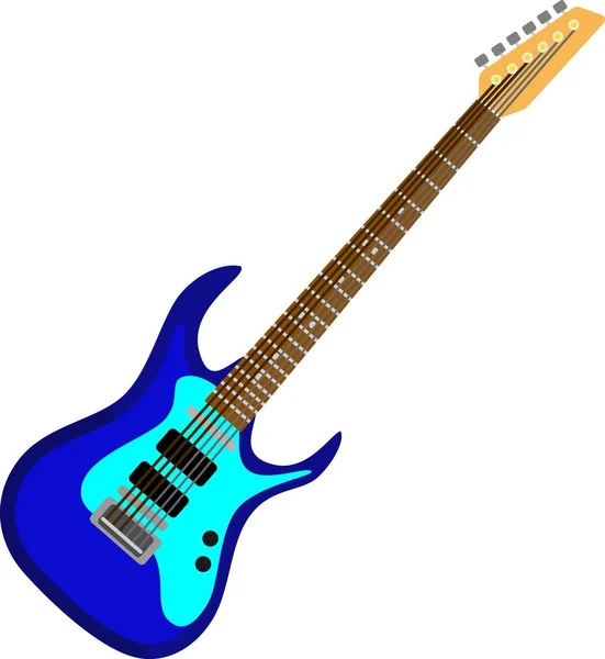 Blue Electric Guitar Sound Music Musical Instrument Vector Illustration Image — Stock Vector
