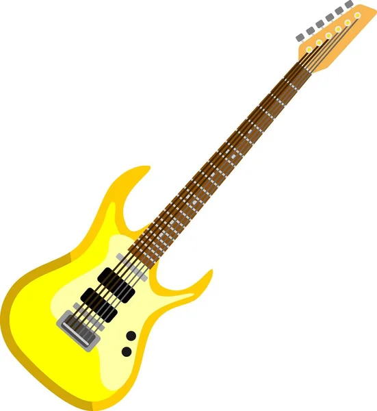 Yellow Electric Guitar Sound Music Musical Instrument Vector Illustration Image — Stock Vector