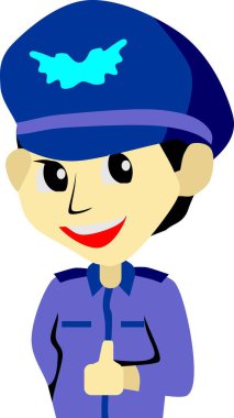 Hava Kuvvetleri Meslek Vektörü İllüstrasyonu