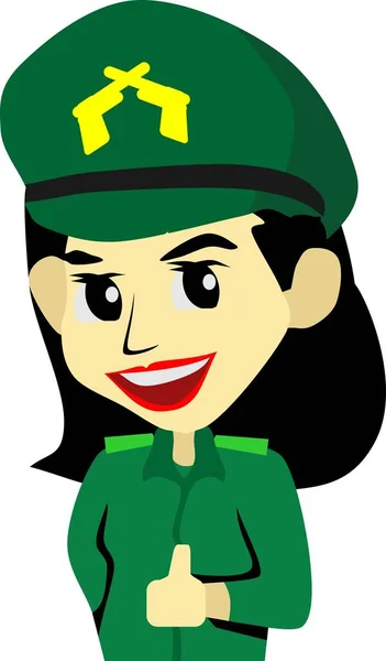 Mujer Ejército Ocupación de empleo Vector Ilustración — Archivo Imágenes Vectoriales