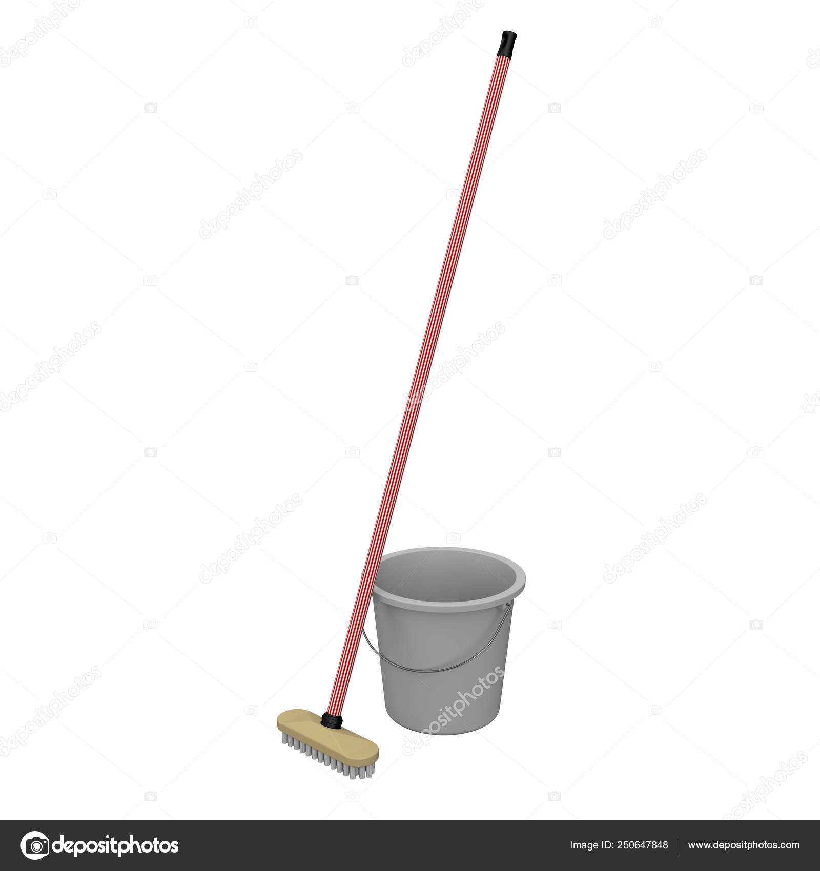 Un seau et un balai brosse pour laver le sol. 10 Un seau et un balai brosse pour laver le sol. 10