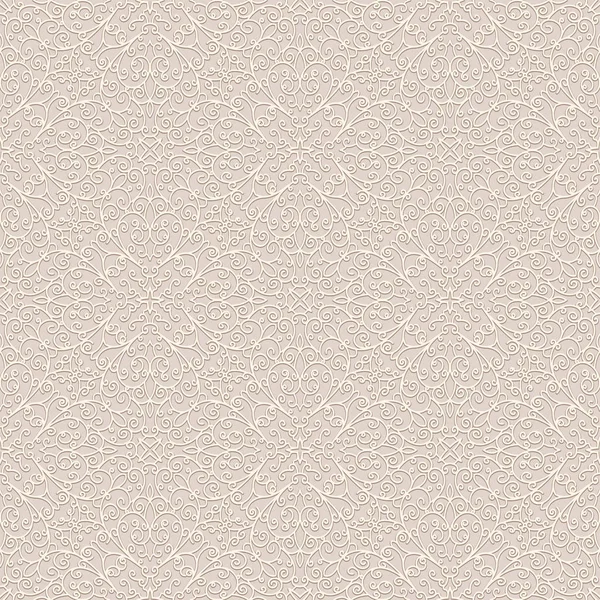 ヴィンテージ装飾的な背景 ベージュ色のシームレス パターン — ストックベクタ