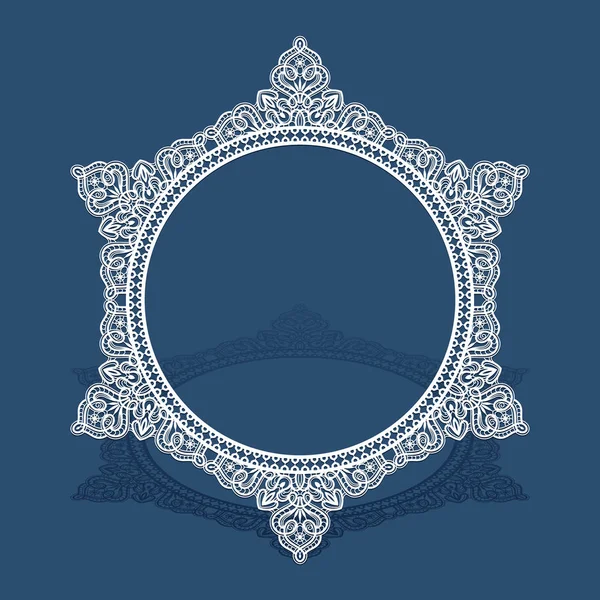 Cadre Dentelle Ronde Avec Motif Bordure Découpée Modèle Ornemental Pour — Image vectorielle