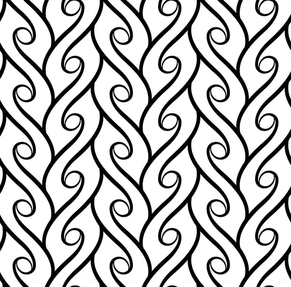 Líneas Onduladas Blanco Negro Patrón Geométrico Abstracto Sin Costuras — Vector de stock