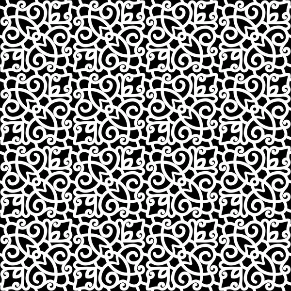 Черно Белый Узор Абстрактный Круговой Бесшовный Орнамент — стоковый вектор