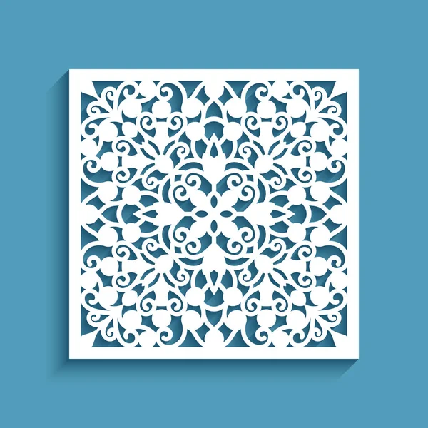 Panel Decorativo Con Patrón Encaje Azulejo Ornamental Cuadrado Plantilla Para — Vector de stock