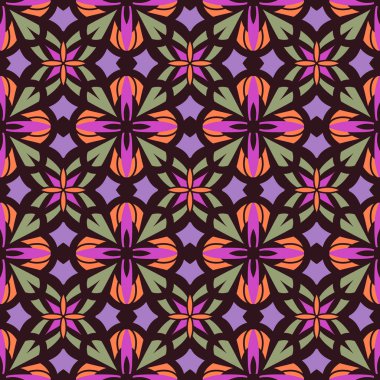 Soyut mozaik süsleme, vitray arka plan, geometrik seamless modeli