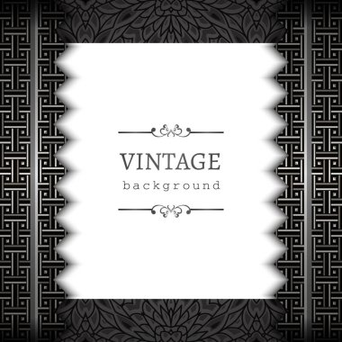 Dekoratif gümüş kenarlıklı siyah arka plan