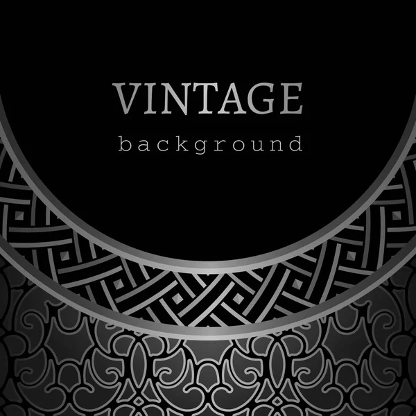 Vintage black background with ornate border — Stock Vector