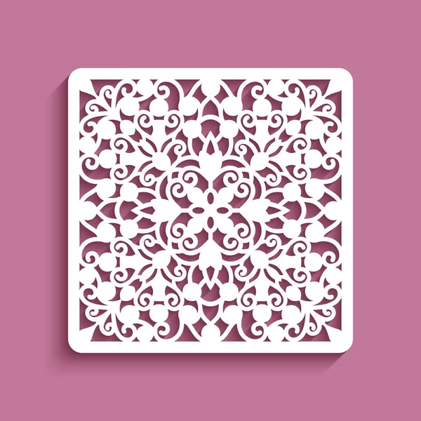 Square panel with lace pattern — Stock Vector