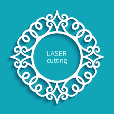 Girdaplı süs kenarlı yuvarlak çerçeve