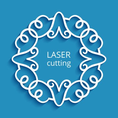 Kesme kağıdı kenarlık deseni ile kare çerçeve