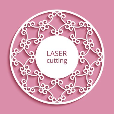 Kesme kağıdı kenarlık deseni ile yuvarlak etiket