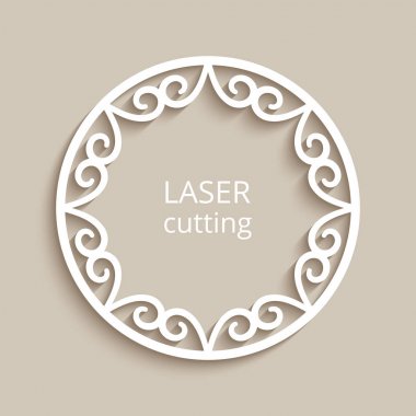 Kesme kağıt sınır süsleme ile yuvarlak çerçeve